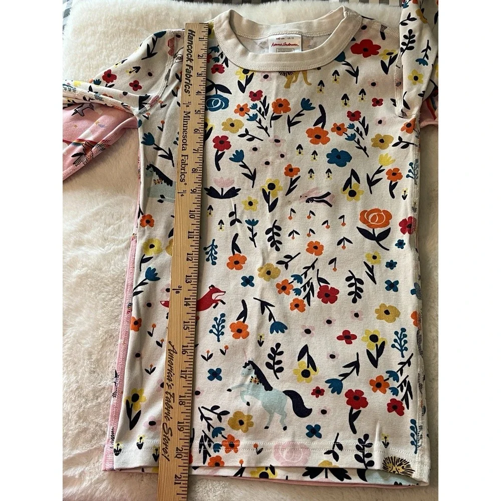 Hanna‎ Andersson Pajama Set * Bundle of 2* Unicorns Floral Woodland Girl Size 10